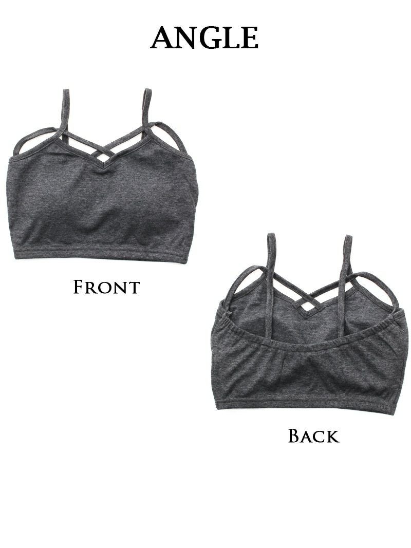 カップ付カラークロス短丈キャミソール