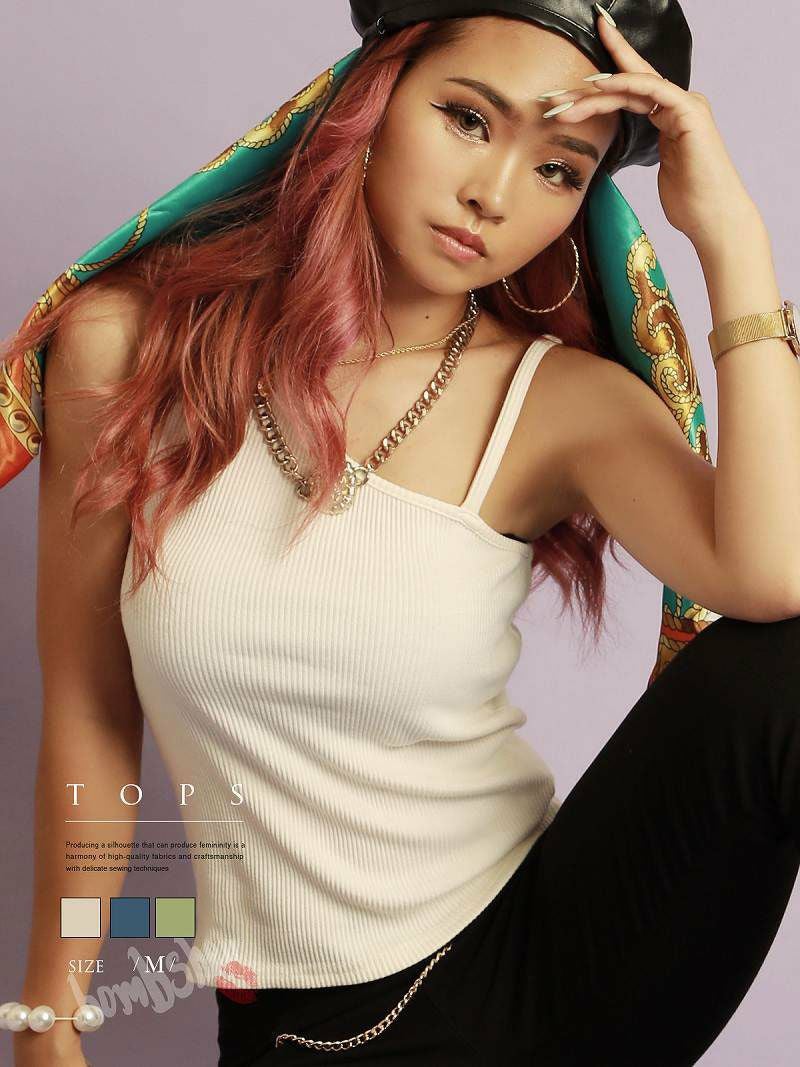 ワンショルダーリブキャミソール【bombshell/ボムシェル】