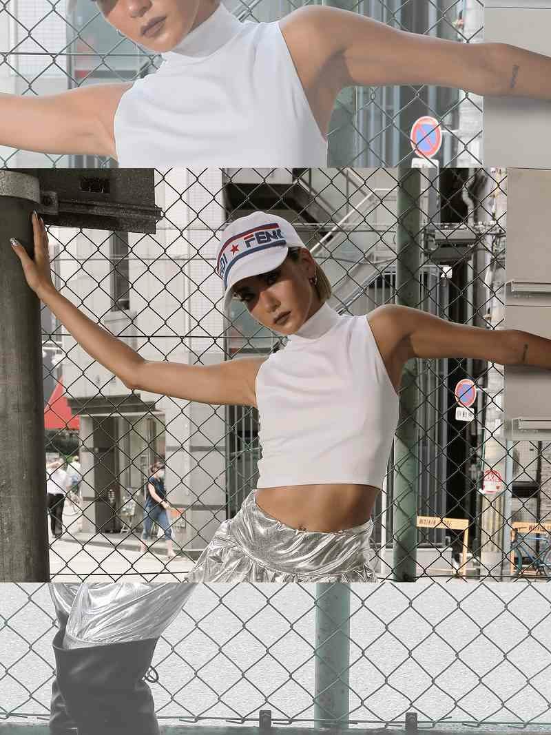 BOMBSHELL タンクトップ　ショートパンツセット ショート丈半袖ジャージセットアップ【ダンス衣装通販bombshell