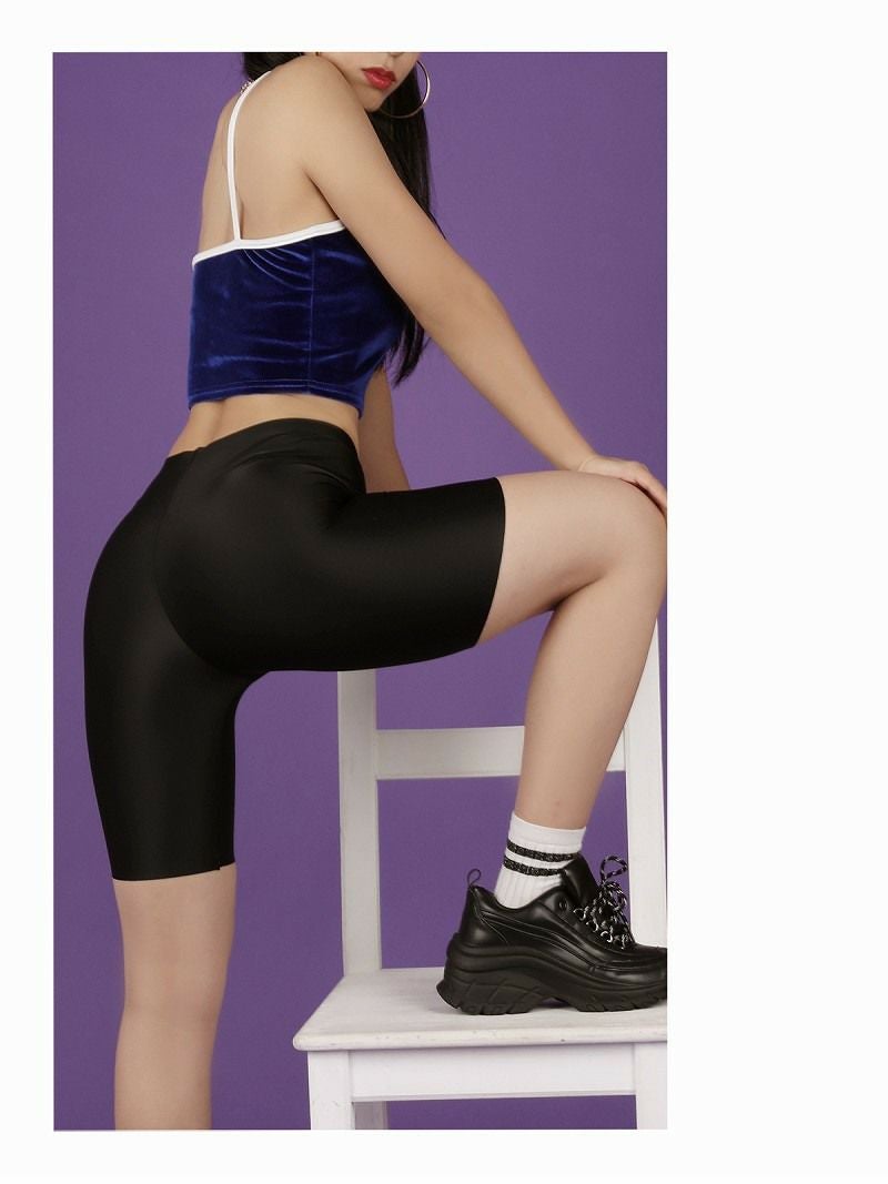3分丈シームレススパッツレギンス ダンス衣装【bombshell】(M-L)(ブラック)