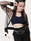 ブラックメッシュシアージャケット【ダンス衣装通販bombshell/ボムシェル】
