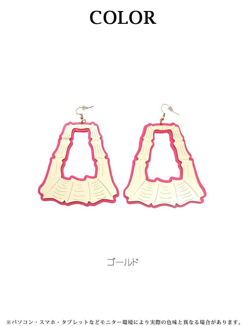 ガールズゴシップ感ゴールド＆ピンク巨大ピアス【ダンス衣装通販bombshell/ボムシェル】