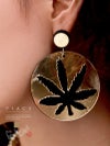 ミラープレートマリファナモチーフピアスアクセサリー【ダンス衣装通販bombshell/ボムシェル】