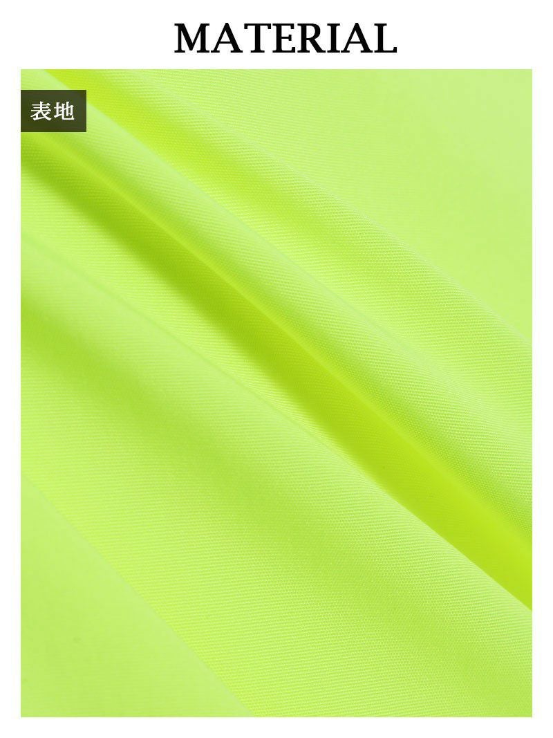 ネオンカラーへそ出しジッパーオープンショルダートップス×レッグベルト付きゆるだぼロングパンツ2点セットアップ【ダンス衣装通販bombshell/ボムシェル】