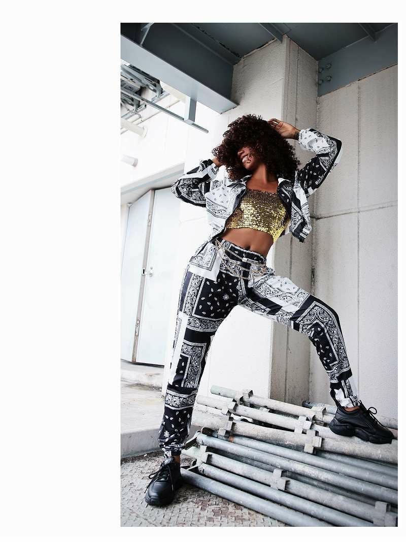 バンダナ柄長袖ジャージセットアップ【ダンス衣装通販bombshell