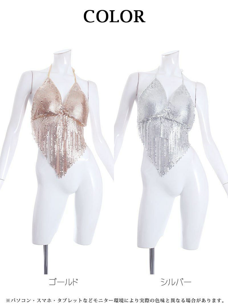 メタリックスパンコールインポート風トップス