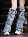 ジーンズデニムレッグウォーマールーズソックス