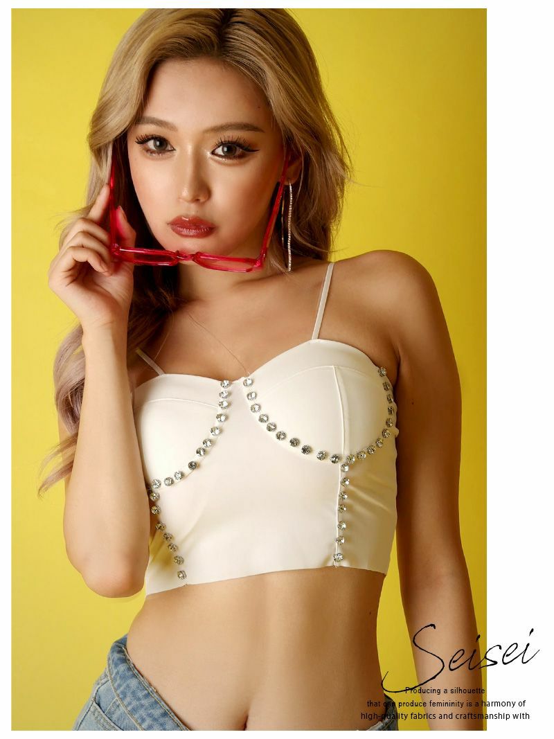 MAISON SPECIAL フォトコラージュコルセット ✨ビスチェ コルセット風ビジュービスチェブラ ストリート系【B/bomb