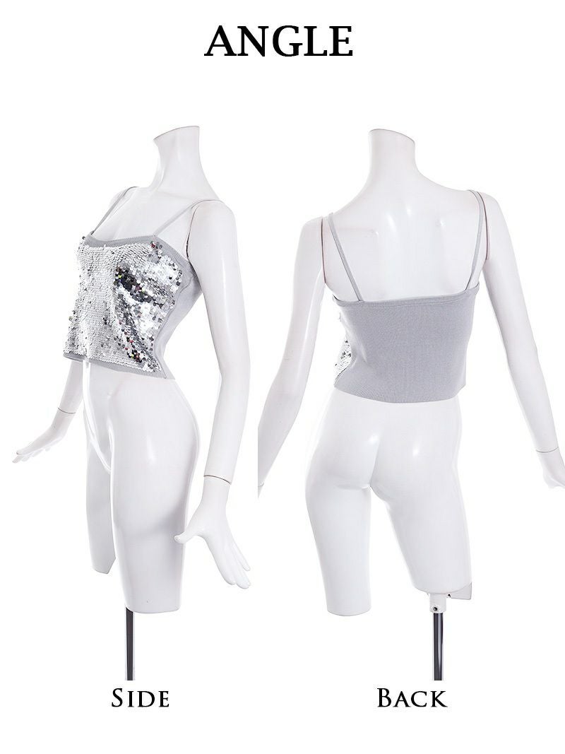 キラキラスパンコールニットキャミソール