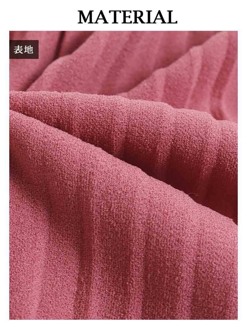 プリーツウエストゴム楽ちんワイドパンツ