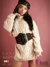 ケーブルニットワンピースハイネックトップス