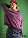 紫色カラートレーナー裏毛トップス