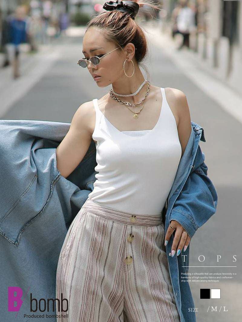 使える上質無地ニットキャミソール