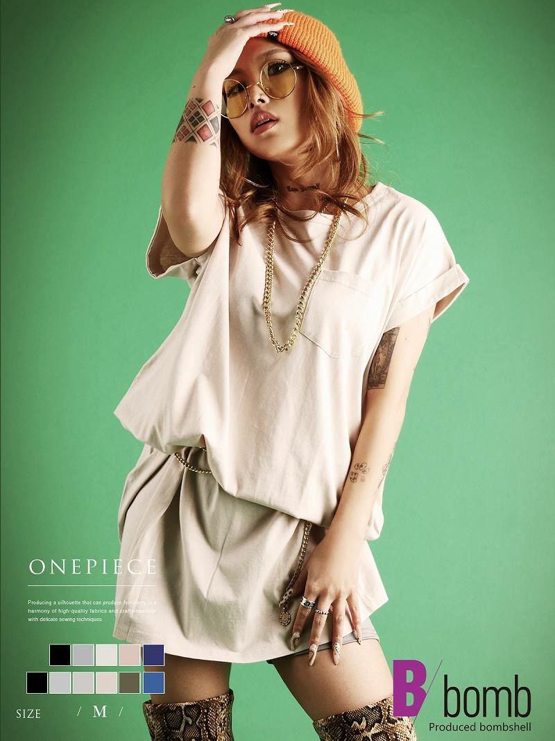 オーバーサイズコクーンシルエットTシャツワンピース