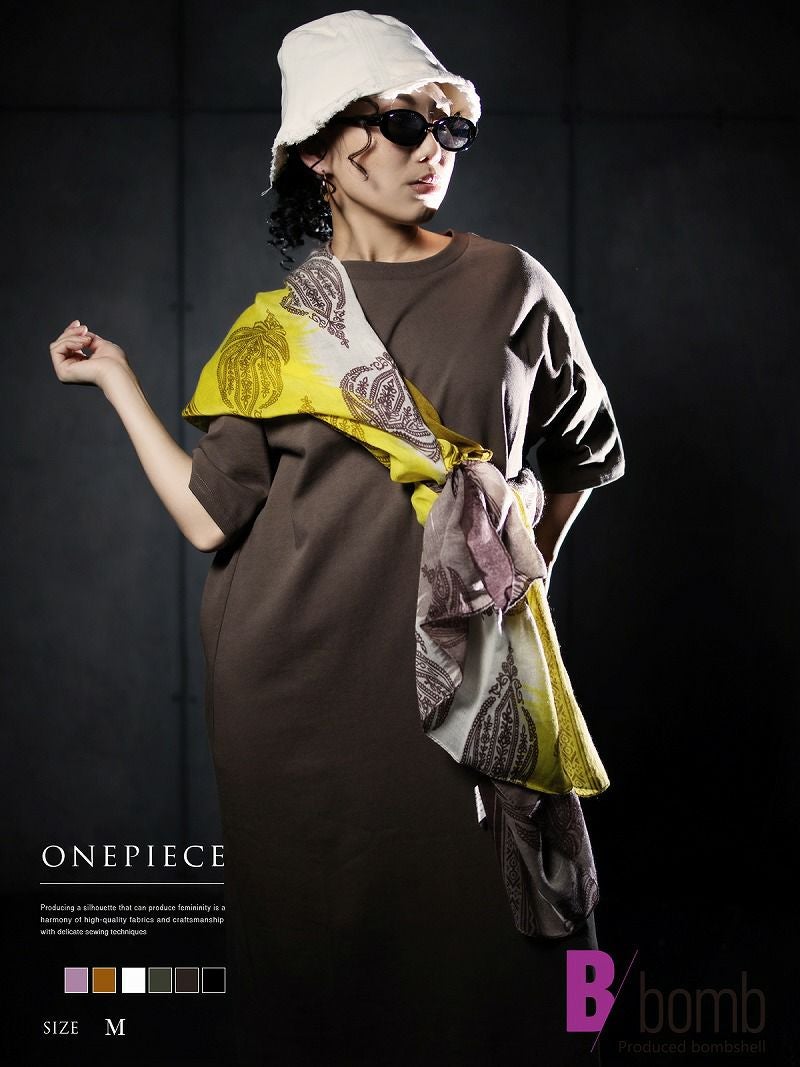 綿100％オーバーサイズTシャツワンピース