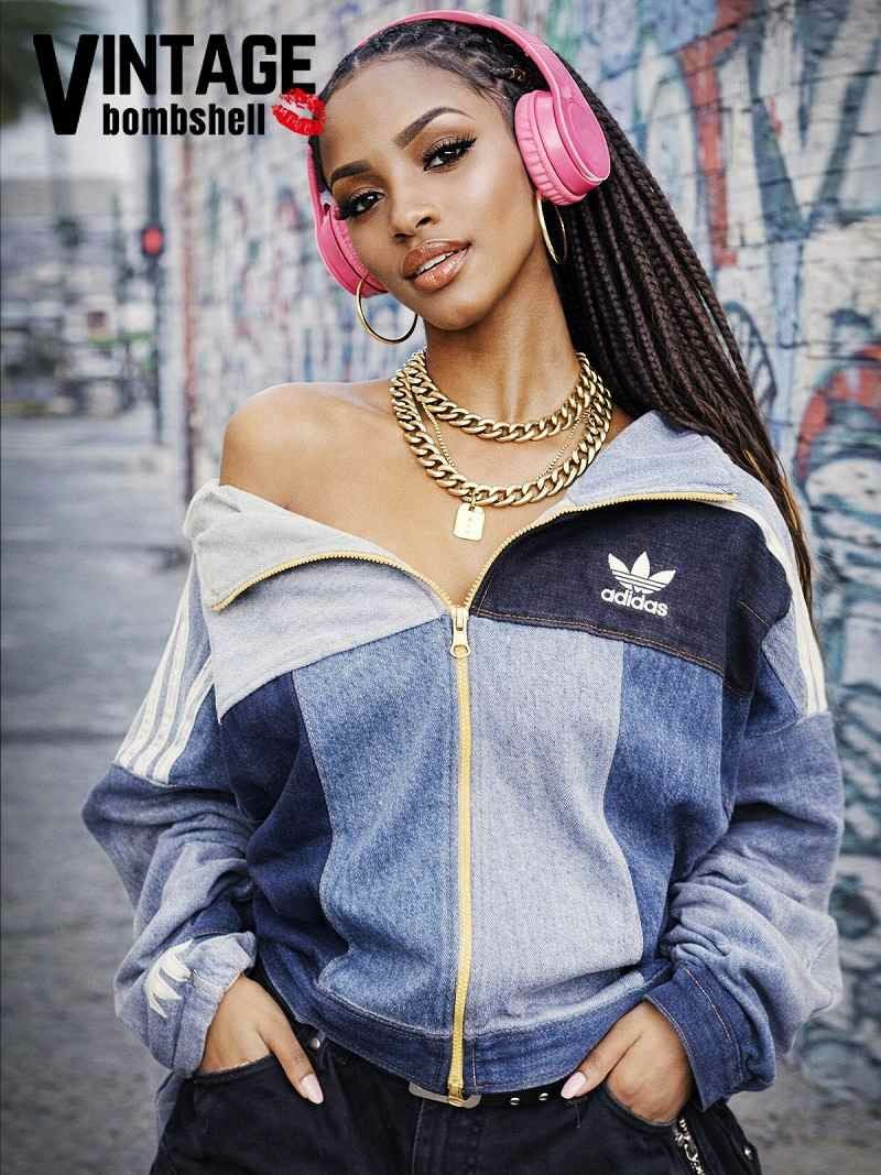 ブルーデニムパッチワーク再構築オーバーサイズGジャン【Bbヴィンテージ】