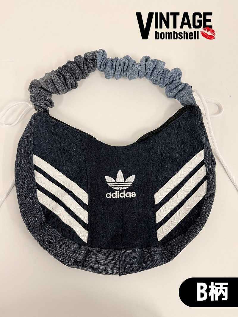 決算SALE￥5980→￥5681！ adidas3本ライン×再構築デニム2WAYギャザー