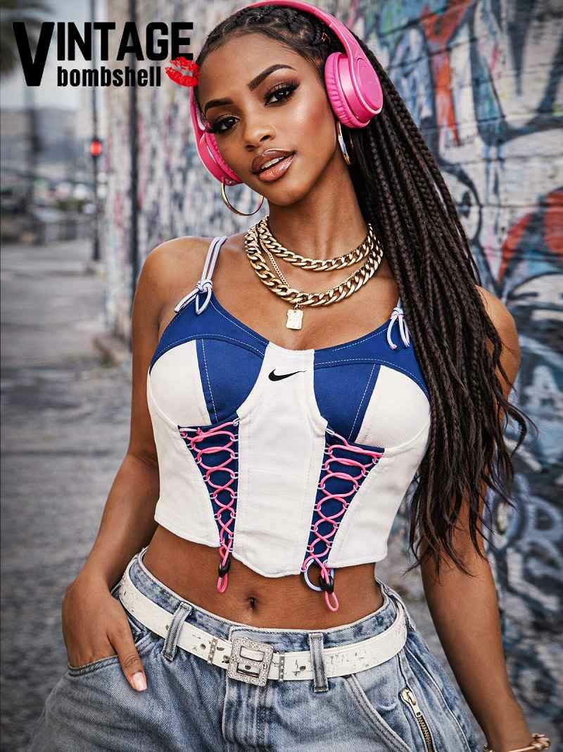 NIKE再構築レースアップリメイクビスチェ【Bbヴィンテージ】