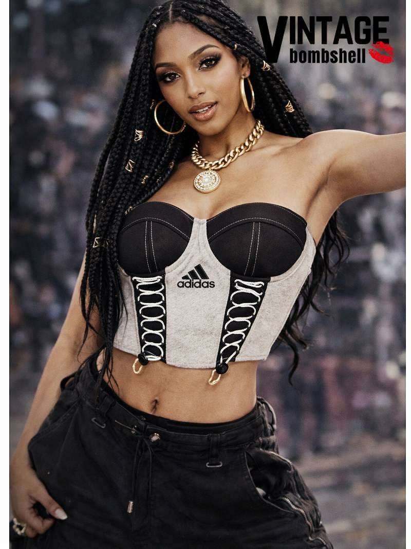 adidasロゴリメイクスピンドルコルセットビスチェ【Bbヴィンテージ】