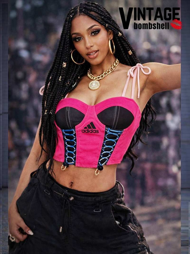 アディダスリメイクダブルスピンドルコルセットビスチェ【Bbヴィンテージ】